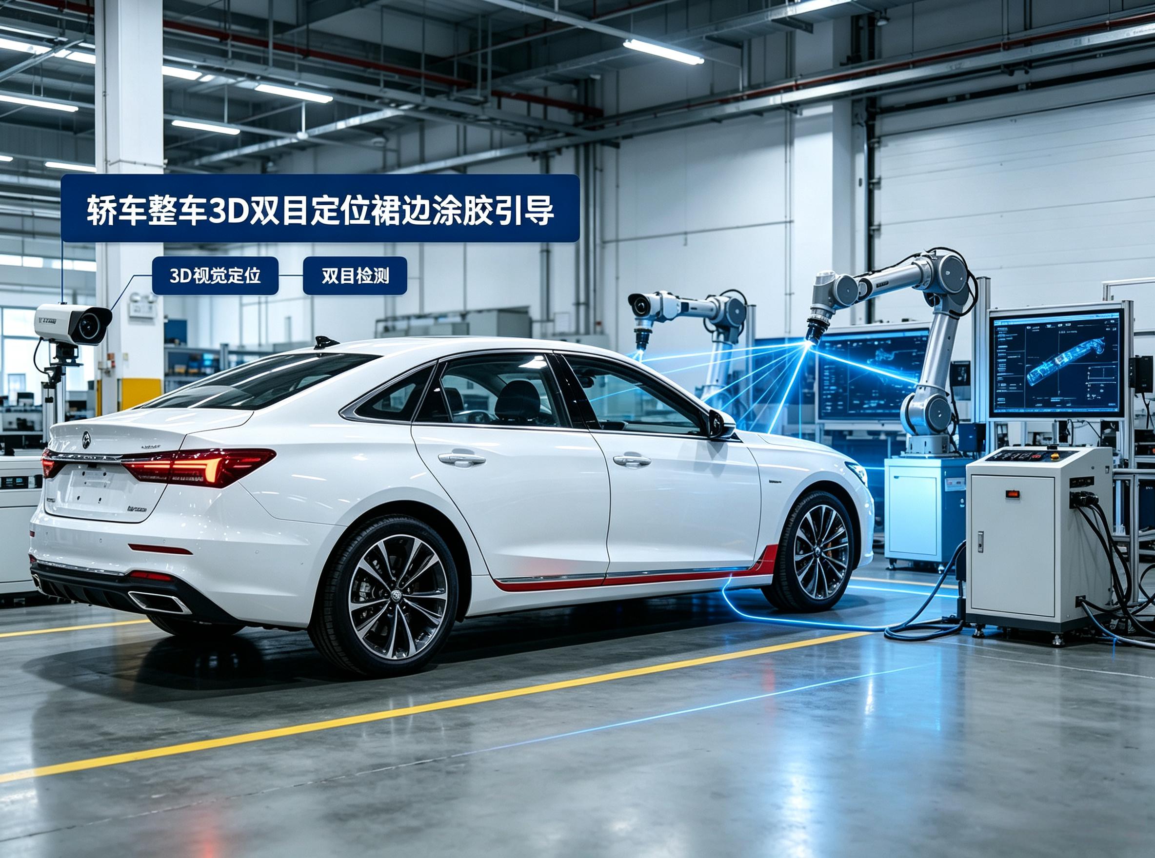 轿车整车3D双目定位裙边涂胶引导方案